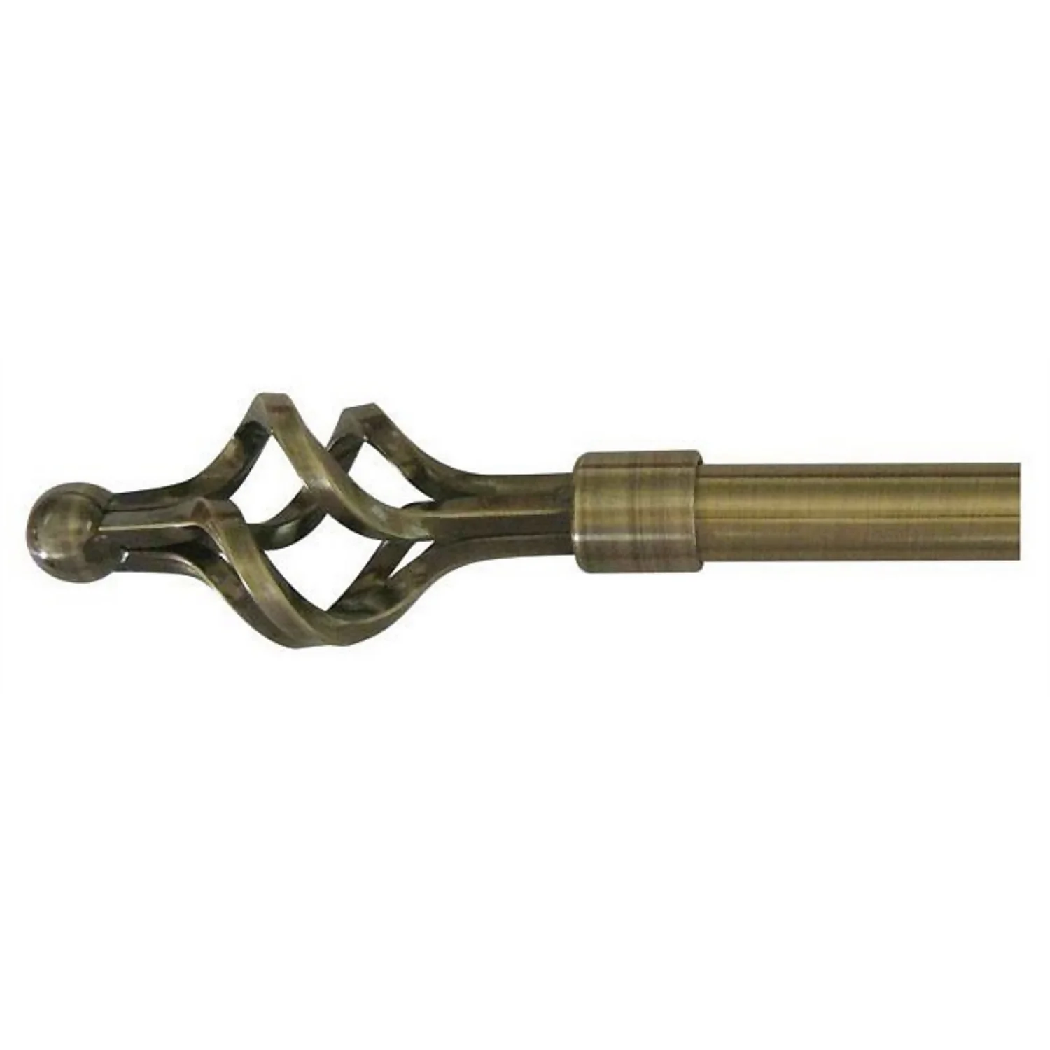 Cage Extendable Antique Brass Curtain Pole - 1.2-2.1m 1 Cage Extendable Antique Brass Curtain Pole - 1.2-2.1m