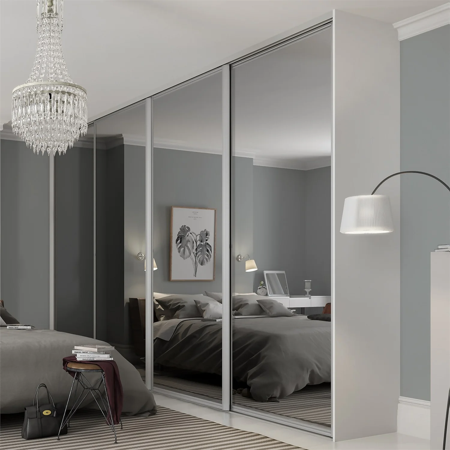 Ellipse Sliding Wardrobe Door 1 Panel Mirror With Aluminium Frame (W)762mm 2 Ellipse Sliding Wardrobe Door 1 Panel Mirror With Aluminium Frame (W)762mm - Image 2