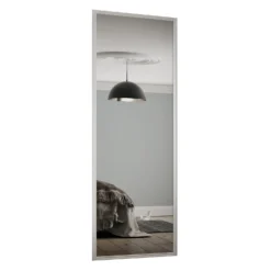Ellipse Sliding Wardrobe Door 1 Panel Mirror With Aluminium Frame (W)762mm