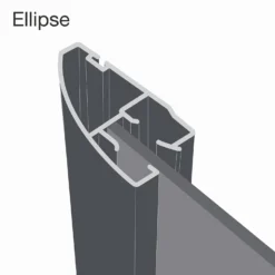 Ellipse Sliding Wardrobe Door 1 Panel Arctic White Glass With Aluminium Frame (W)914mm -Curver Shop 12806899 1244988188302462