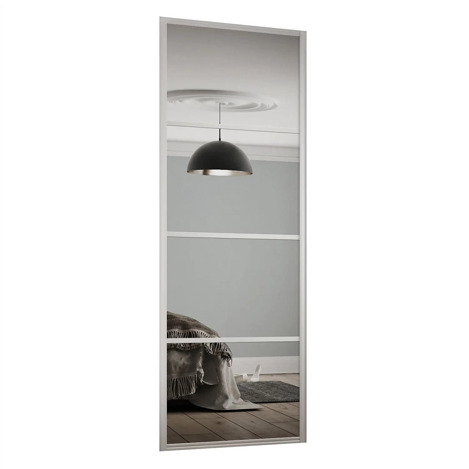 Ellipse Sliding Wardrobe Door 4 Panel Mirror With Aluminium Frame (W)914mm 1 Ellipse Sliding Wardrobe Door 4 Panel Mirror With Aluminium Frame (W)914mm
