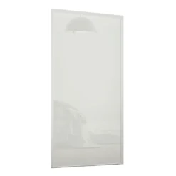 Loft Sliding Wardrobe Door Arctic White Glass With Silver Frame (W)610mm