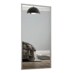 Loft Sliding Wardrobe Door Mirror With Silver Frame (W)610mm