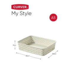 Curver My Style A5 Rectangular Plastic Storage Organiser - Vintage White -Curver Shop 12807670 1554833169508136