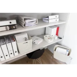 Curver My Style Large Rectangular Plastic Storage Basket - Vintage White - 18L -Curver Shop 12809473 1314833219521040