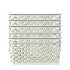 Curver My Style Large Rectangular Plastic Storage Basket - Vintage White - 18L -Curver Shop 12809473 1934833219269928
