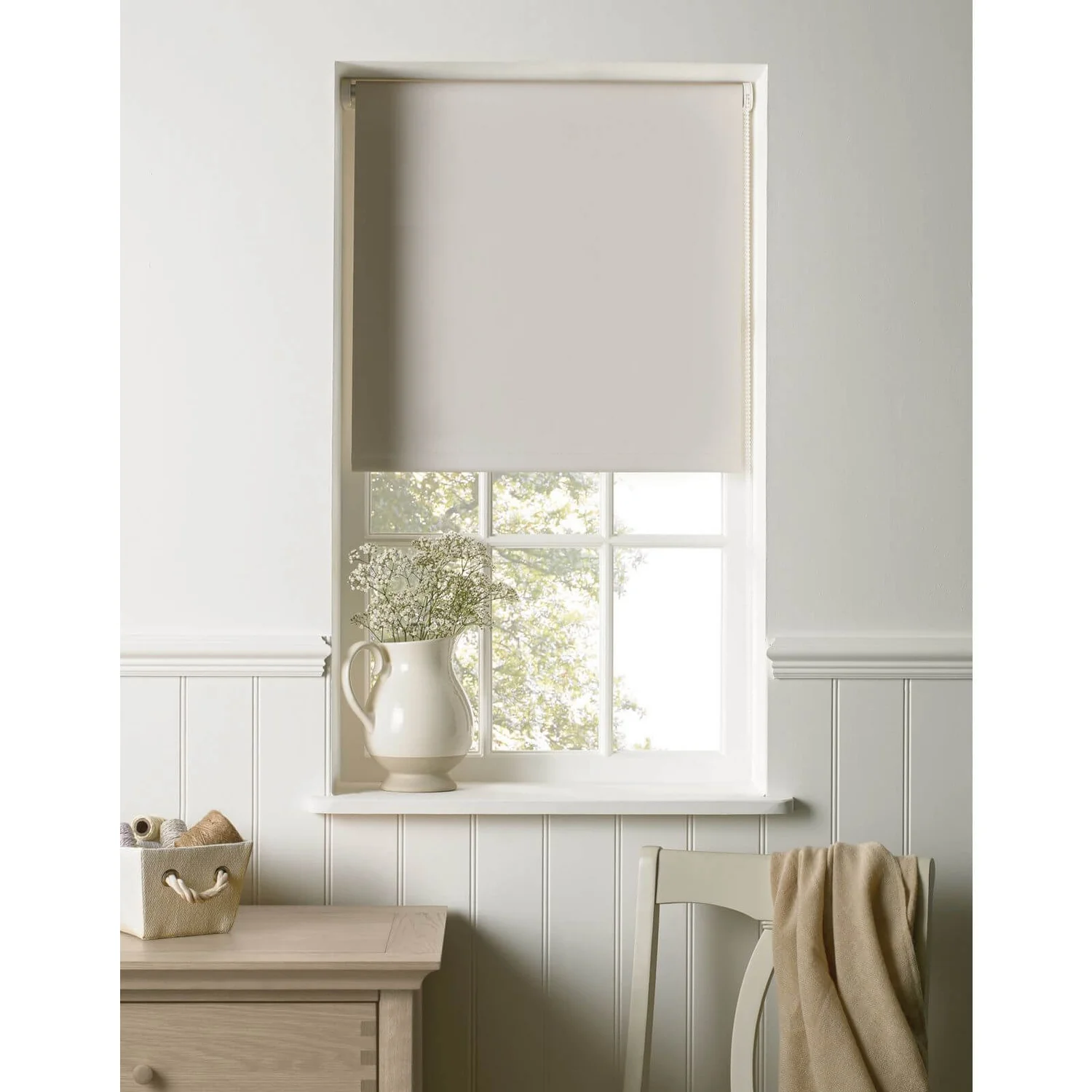 Cotton Colour Blackout Blind - 120cm 1 Cotton Colour Blackout Blind - 120cm