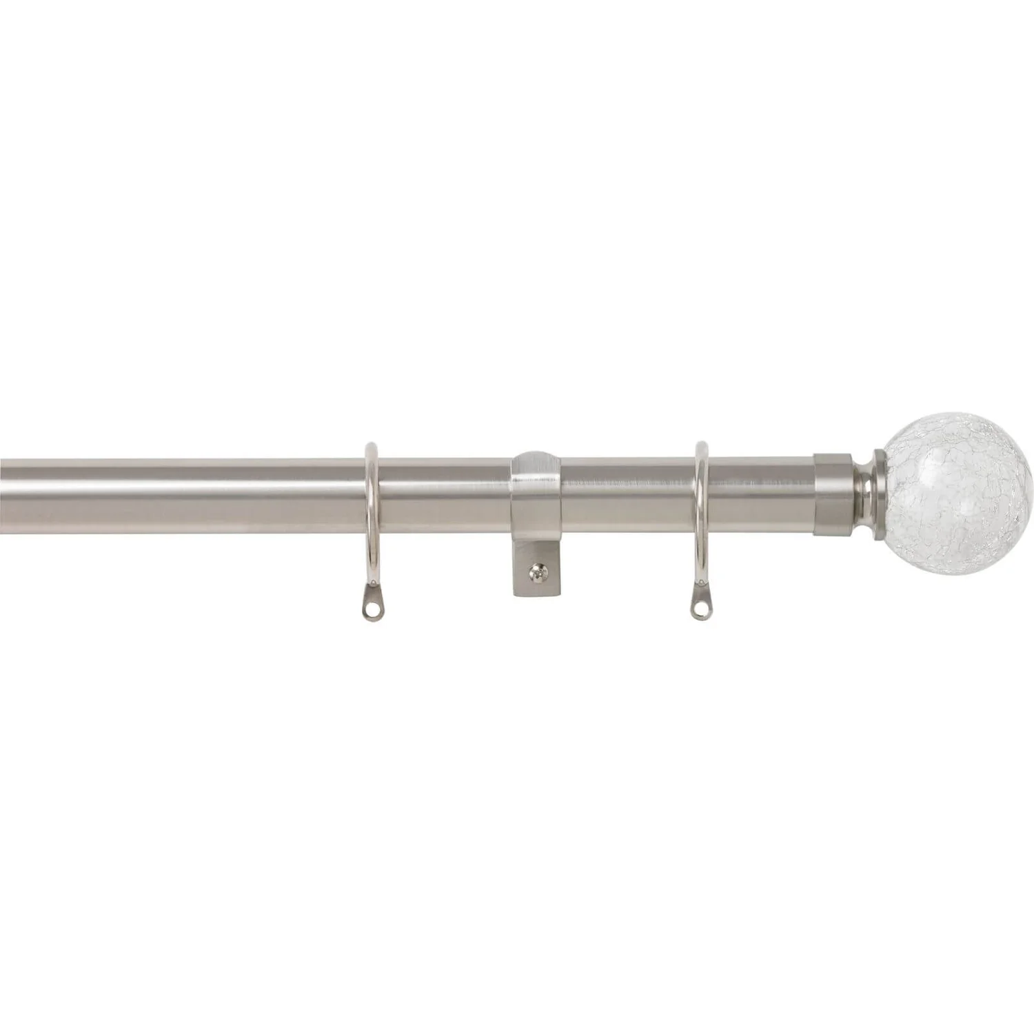 Satin Steel 28mm Fixed Curtain Pole Crackle 1.8m 1 Satin Steel 28mm Fixed Curtain Pole Crackle 1.8m