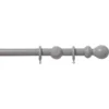 Grey Wood 28mm Curtain Pole With Ball Finials - 1.2m