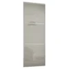 Linear Sliding Wardrobe Door 3 Panel Arctic White Glass With Silver Frame (W)610mm