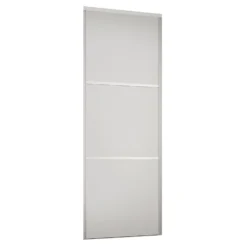 Linear Sliding Wardrobe Door 3 Panel White With White Frame (W)610mm