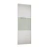 Linear Sliding Wardrobe Door 3 Panel White / Arctic White Glass With White Frame (W)610mm