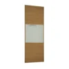 Linear Sliding Wardrobe Door 3 Panel Oak / Arctic White Glass With Oak Frame (W)914mm
