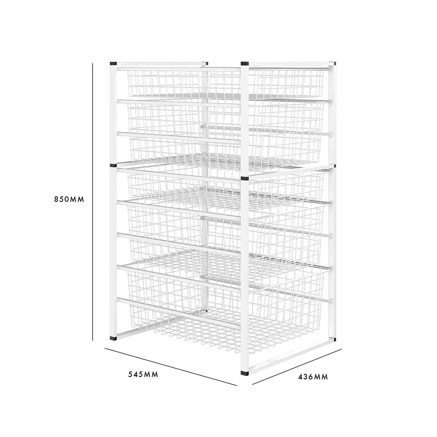 5 Wire Baskets Storage Tower 5 5 Wire Baskets Storage Tower - Image 5