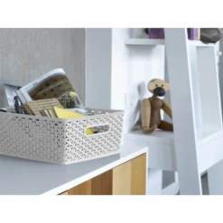 Curver My Style Medium Rectangular Plastic Storage Basket - Grey - 13L -Curver Shop 12814522 8224832986404264