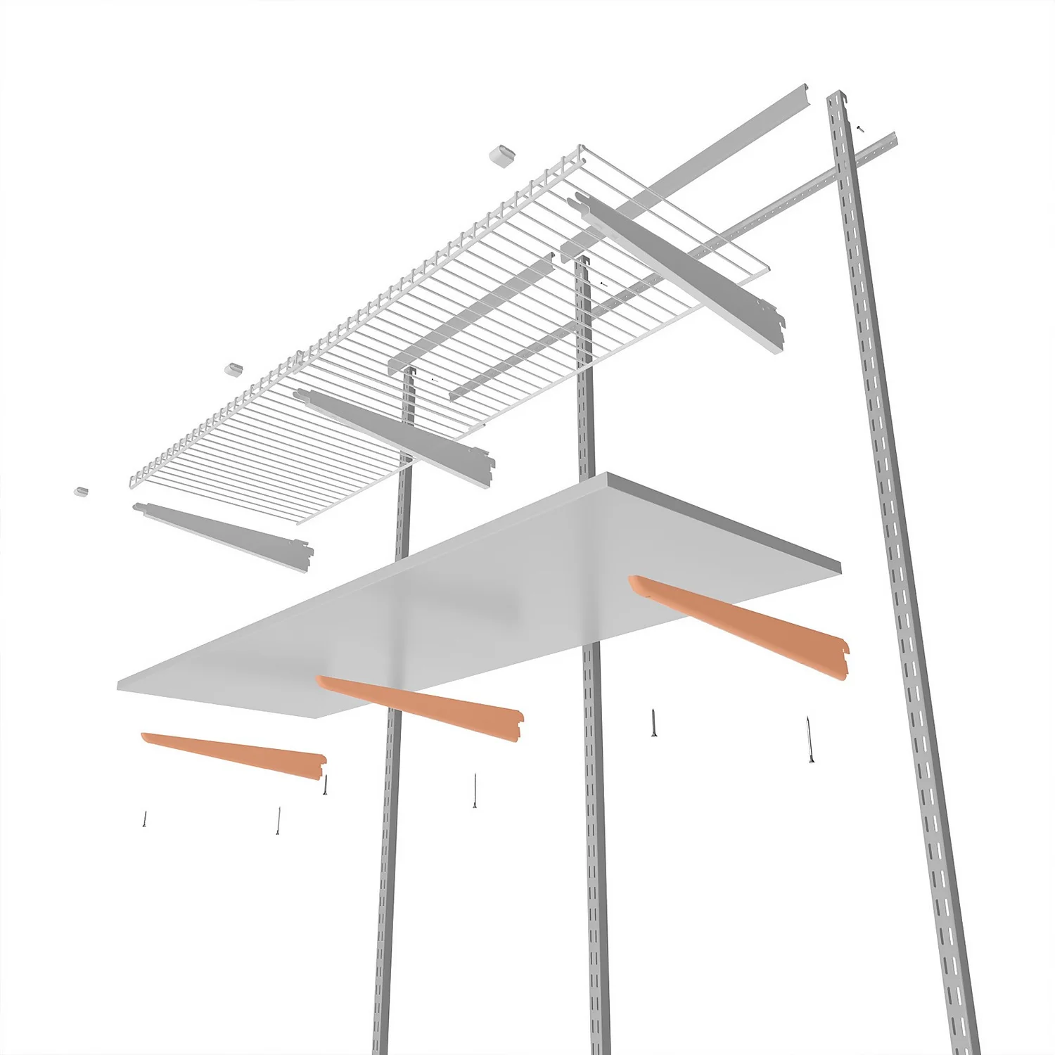 None Double Slot Bracket - White -220mm 3 None Double Slot Bracket - White -220mm - Image 3