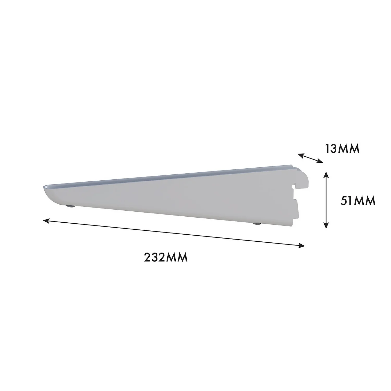 None Double Slot Bracket - White -220mm 4 None Double Slot Bracket - White -220mm - Image 4