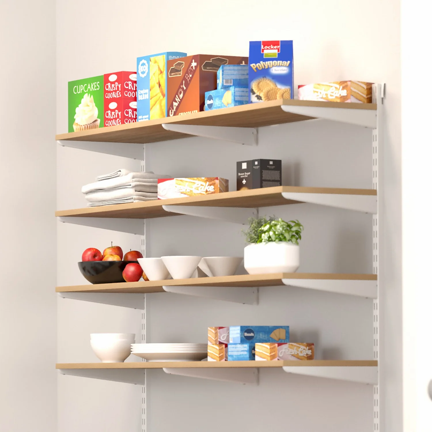 None Double Slot Bracket - White -360mm 2 None Double Slot Bracket - White -360mm - Image 2