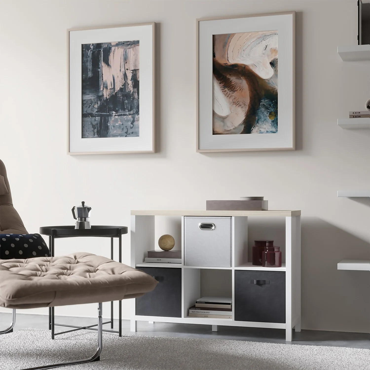 Clever Cube Fabric Insert - Woven Silver 2 Clever Cube Fabric Insert - Woven Silver - Image 2