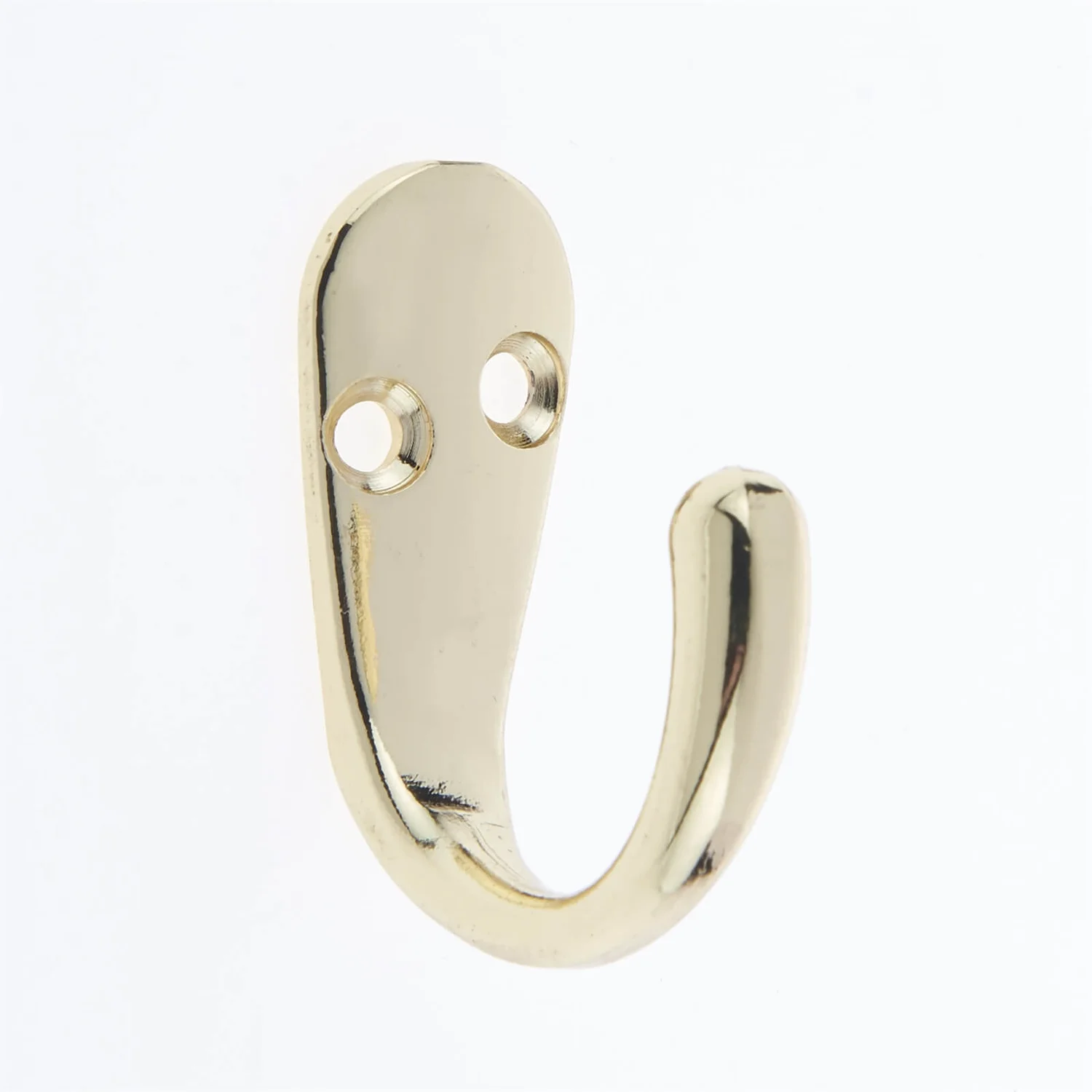 Basic Single Robe Hook - Polished Brass 1 Basic Single Robe Hook - Polished Brass