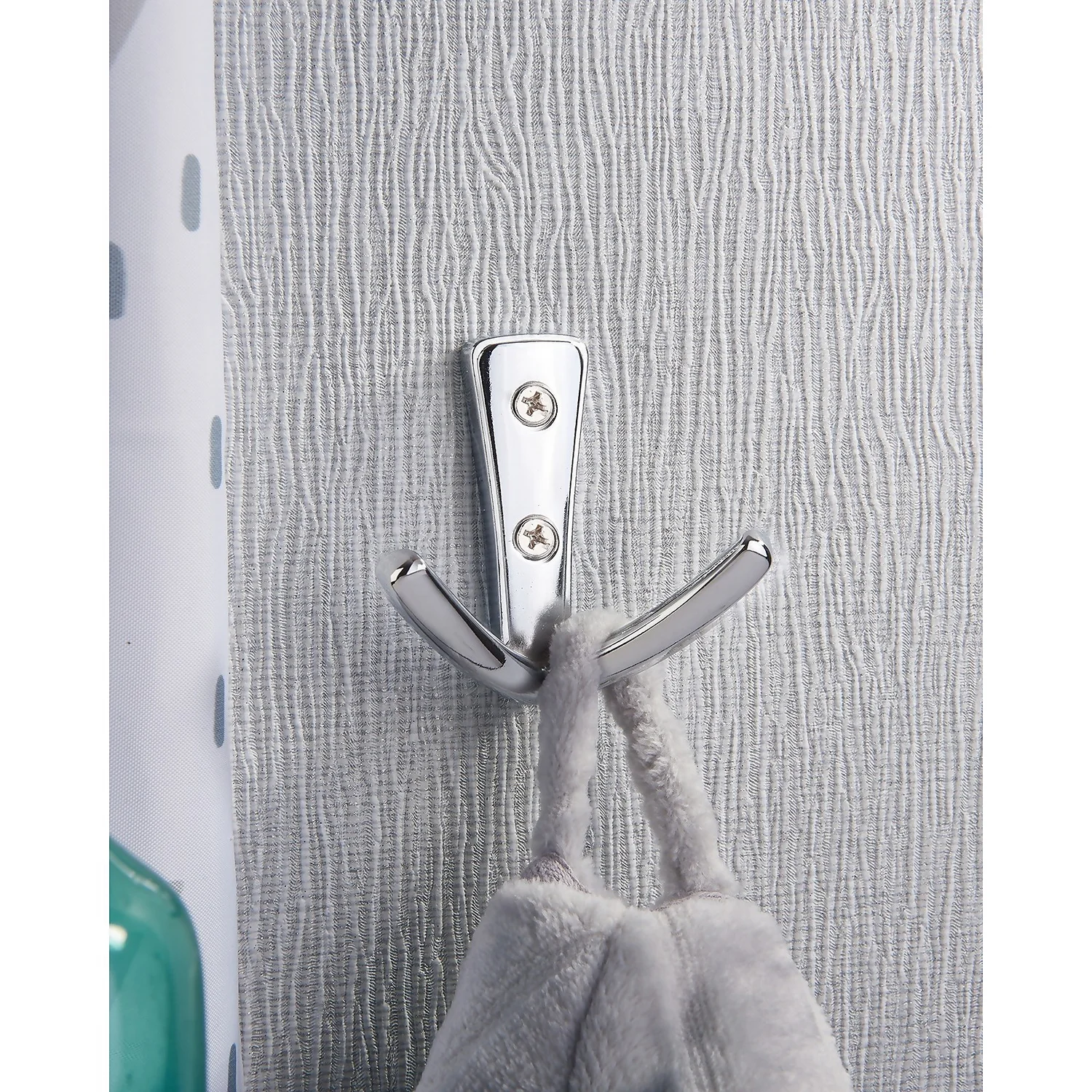 Modern Twin Hook - Chrome 2 Modern Twin Hook - Chrome - Image 2