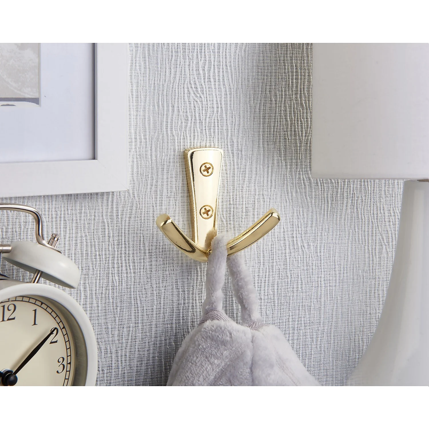 Modern Twin Hook - Polished Brass 3 Modern Twin Hook - Polished Brass - Image 3