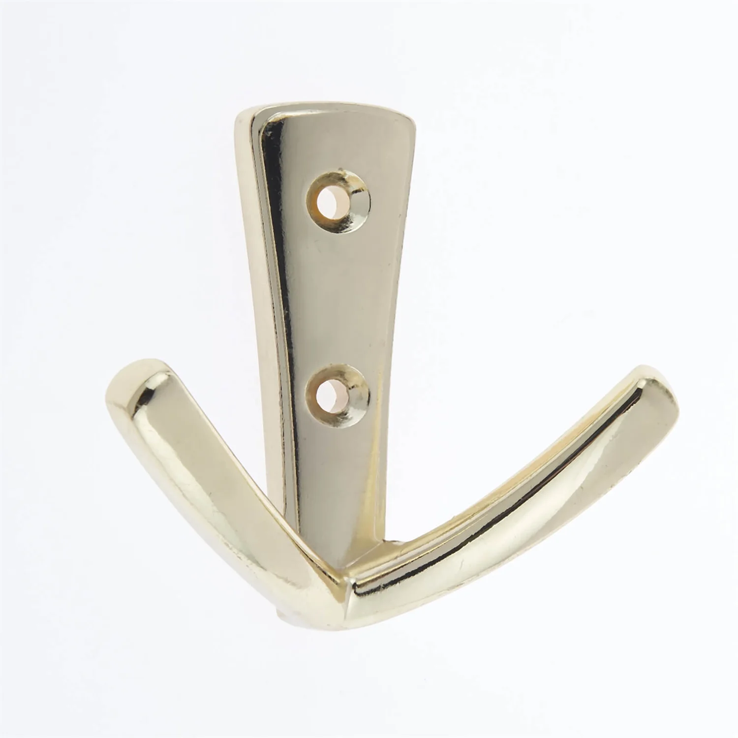 Modern Twin Hook - Polished Brass 1 Modern Twin Hook - Polished Brass