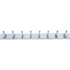 8 Heavy Duty Chrome Hat And Coat Hooks On White Board