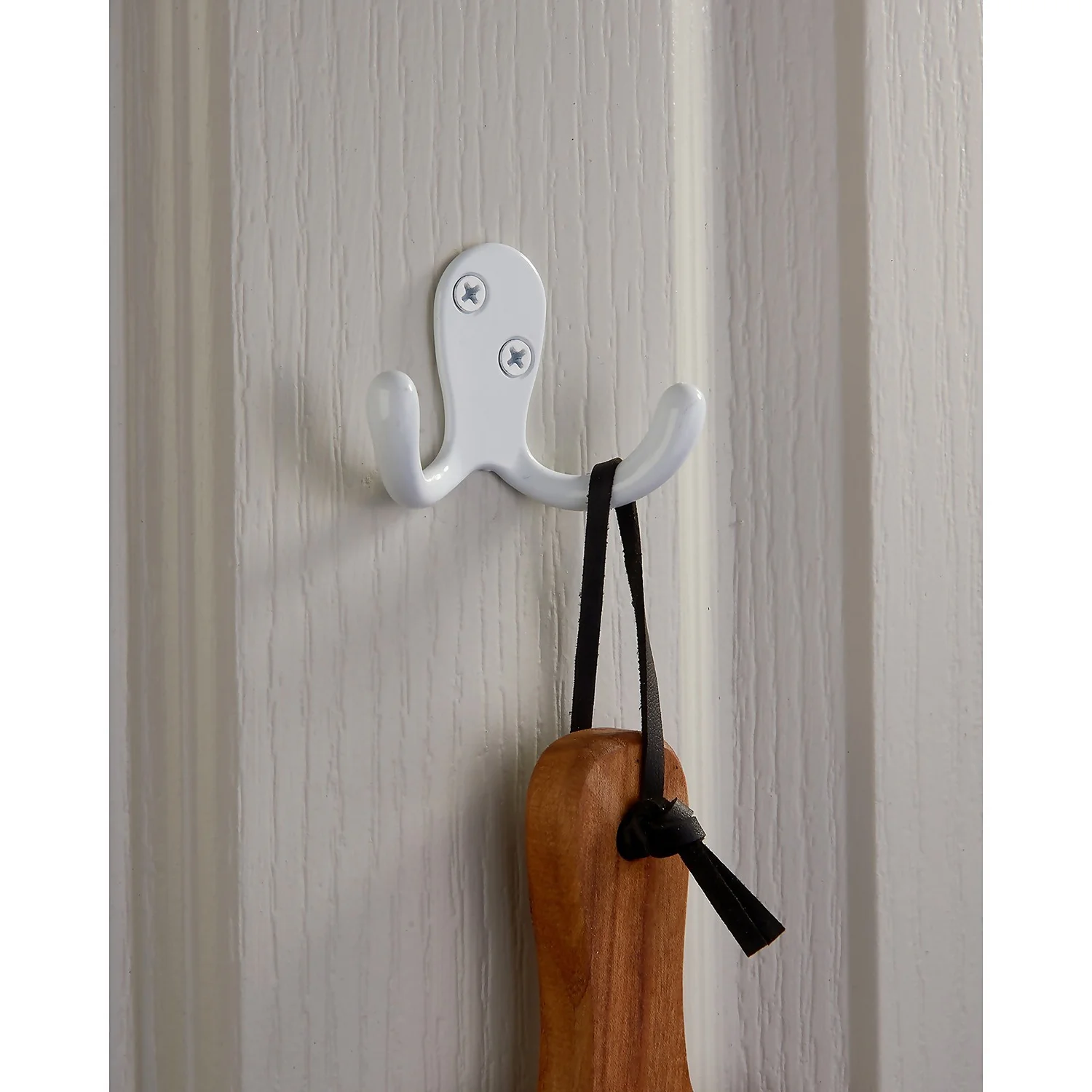 Basic Double Robe Hook - White 2 Basic Double Robe Hook - White - Image 2