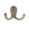 Basic Double Robe Hook - Antique Brass