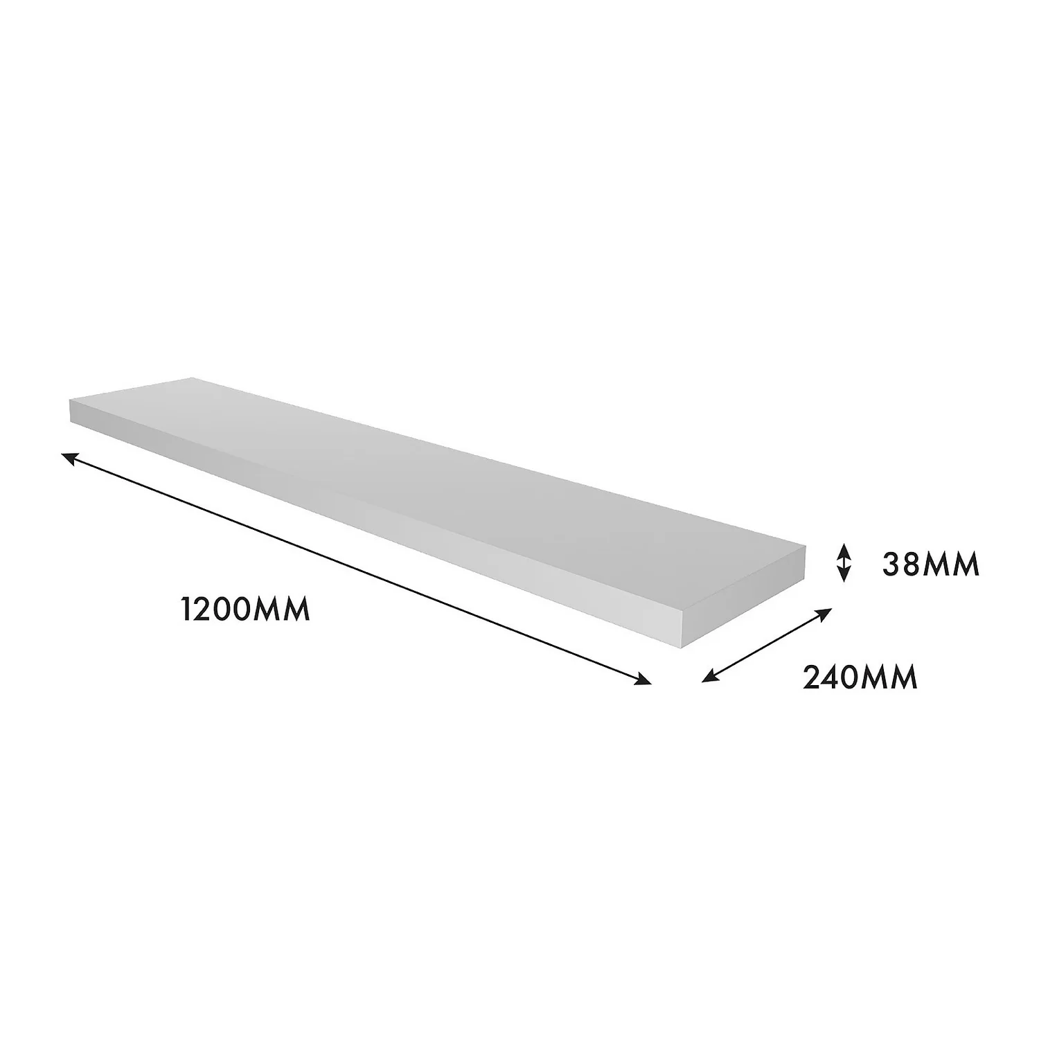Floating Shelf - White Matt -1200 X 240 X 38mm 5 Floating Shelf - White Matt -1200 X 240 X 38mm - Image 5