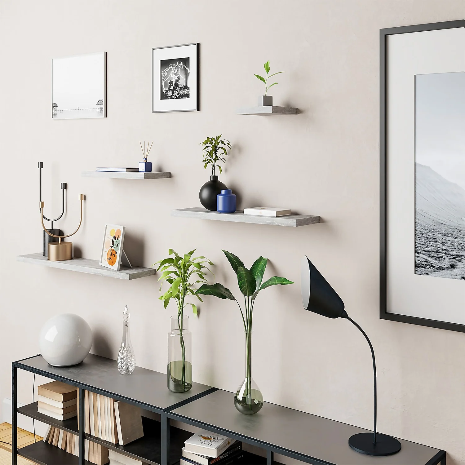 Floating Shelf - Grey Oak - 1200 X 240 X 38mm 2 Floating Shelf - Grey Oak - 1200 X 240 X 38mm - Image 2