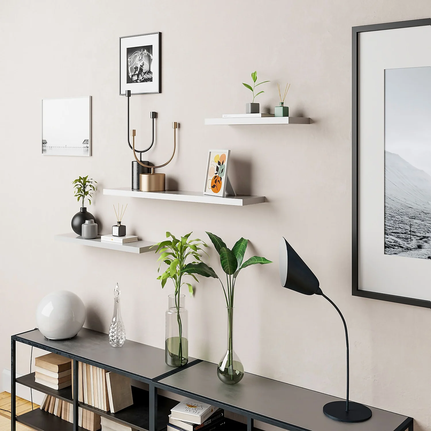 Floating Shelf - White Gloss - 1200 X 240 X 38mm 3 Floating Shelf - White Gloss - 1200 X 240 X 38mm - Image 3