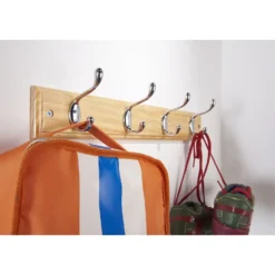 4 Coat Polished Chrome Hooks On Pine Stepped Board 6 4 Coat Polished Chrome Hooks On Pine Stepped Board -Curver Shop 12821181 6794843364821443