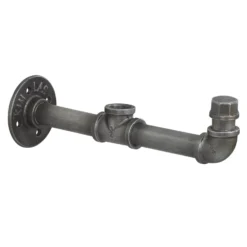 None Industrial Screw Top Pipe Bracket Gun Metal