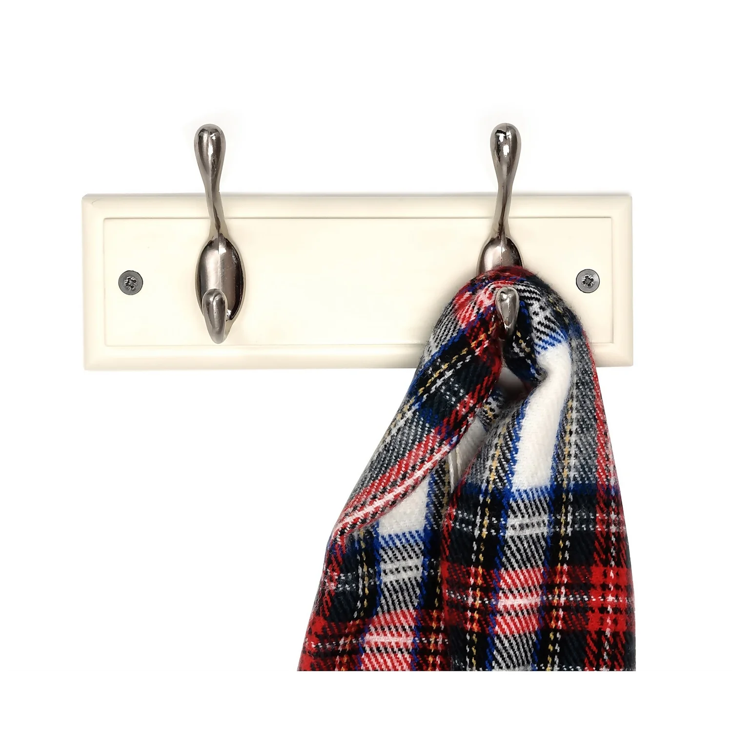 2 Coat Satin Nickel Hooks On Cream Stepped Board 2 2 Coat Satin Nickel Hooks On Cream Stepped Board - Image 2