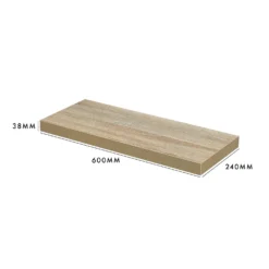 Floating Shelf - Sanoma Oak - 600 X 240 X 38mm -Curver Shop 12822021 3004964085552705
