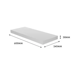 Floating Shelf - White Gloss - 600 X 240 X 38mm -Curver Shop 12822023 1524976219095485