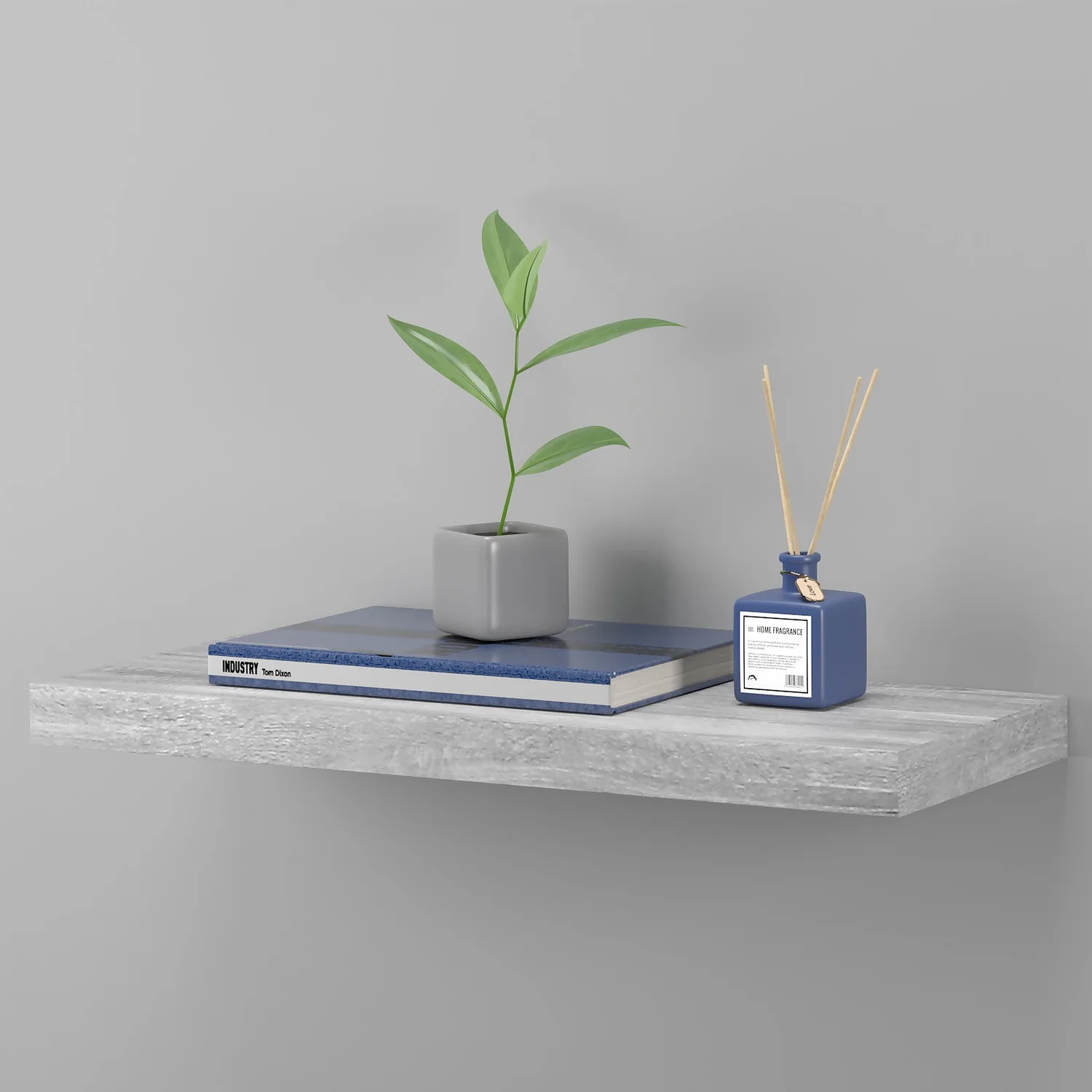 Floating Shelf - Grey Oak - 600 X 240 X 38mm 4 Floating Shelf - Grey Oak - 600 X 240 X 38mm - Image 4