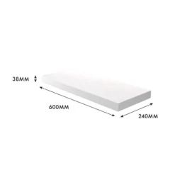 Matt White Floating Shelf - 600 X 240 X 38mm 7 Matt White Floating Shelf - 600 X 240 X 38mm -Curver Shop 12822027 4774976219354031