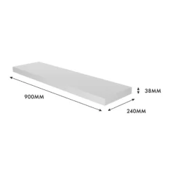 Floating Shelf - White Matt - 900 X 240 X 38mm -Curver Shop 12822045 1944976219299350