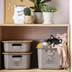 2 Pack Smartstore Wardrobe Basket Tag - Taupe -Curver Shop 12822346 1414833174229011