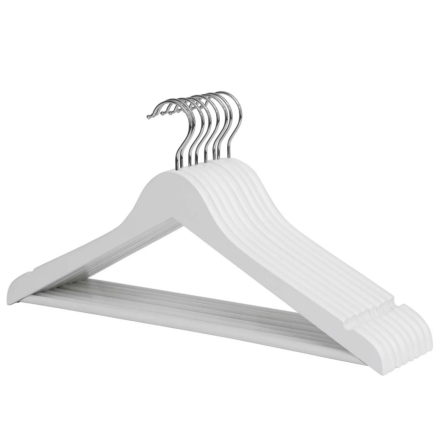 White Wooden Hangers - 8 Pack 2 White Wooden Hangers - 8 Pack - Image 2