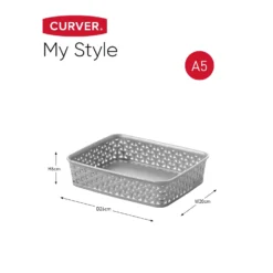 Curver My Style A5 Rectangular Plastic Storage Organiser - Grey -Curver Shop 12823029 1054833226973628