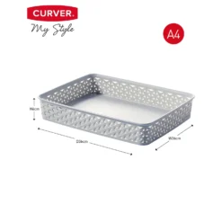 Curver My Style A4 Rectangular Plastic Storage Organiser - Grey 5 Curver My Style A4 Rectangular Plastic Storage Organiser - Grey -Curver Shop 12823031 1954833225942192