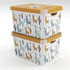 Curver Stockholm Llama Plastic Deco Storage Box - Multi-Coloured - 22L -Curver Shop 12824053 2554832983038804
