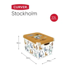 Curver Stockholm Llama Plastic Deco Storage Box - Multi-Coloured - 22L -Curver Shop 12824053 3534832983271178
