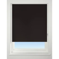 Jet Black Blackout Roller Blind - 90cm