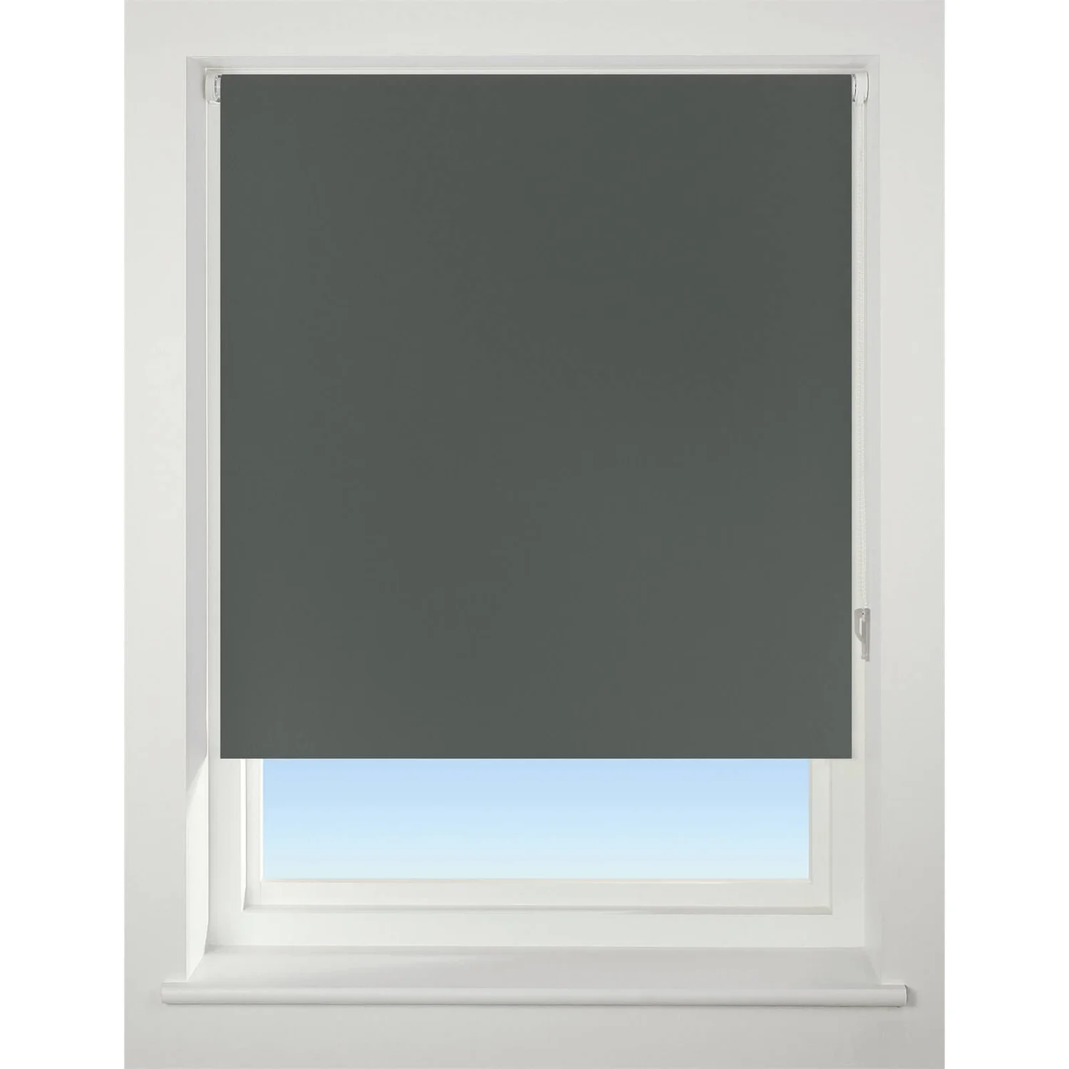 Dark Grey Blackout Roller Blind - 90cm 1 Dark Grey Blackout Roller Blind - 90cm