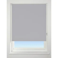 Light Grey Blackout Roller Blind - 120cm